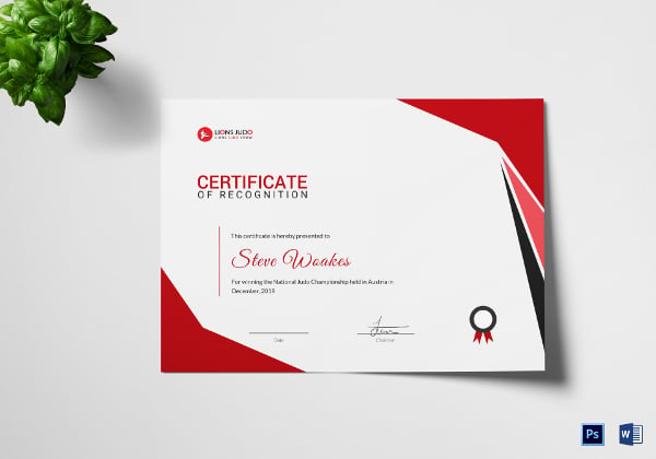 judo recognition certificate template