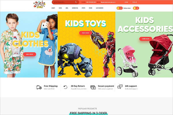 kids accessories website template