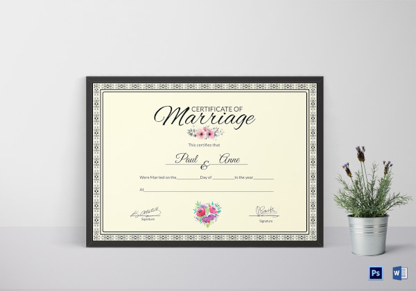 marriage certificate templates
