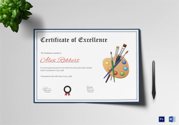 painting award certificate