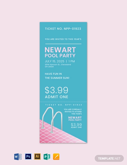pool event ticket template