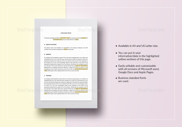 punctuality policy template