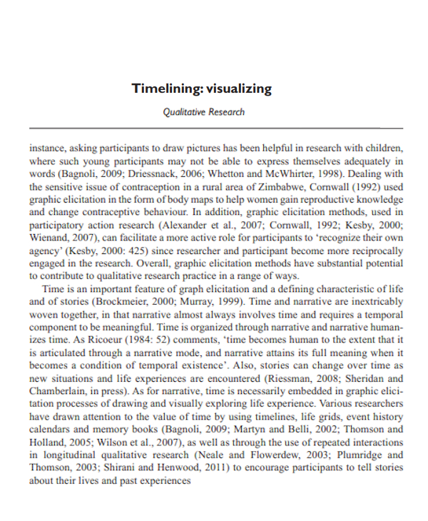 qualitative research timeline visualizing template