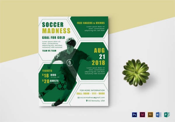 soccer madness flyer template