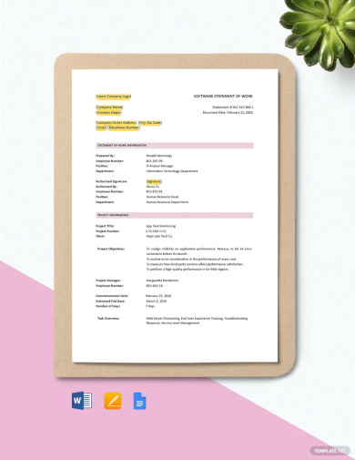 Statement of Work Template - 28+ Free PDF, Word, Excel Documents Download