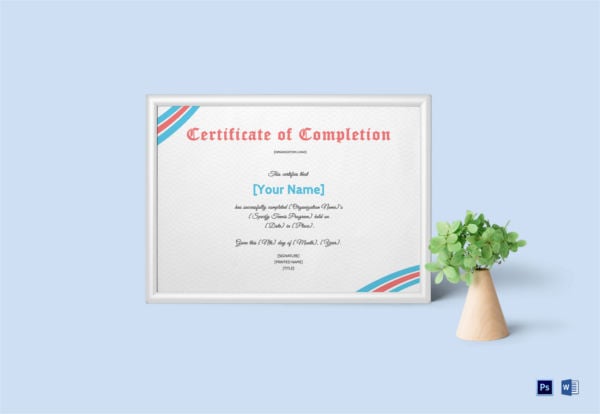 tennis completion certificate template