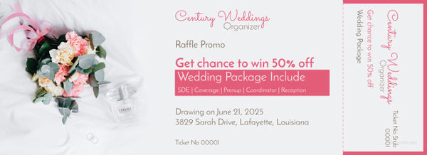 wedding raffle ticket template