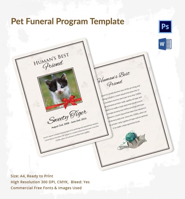 humans-best-pet-funeral-program-template