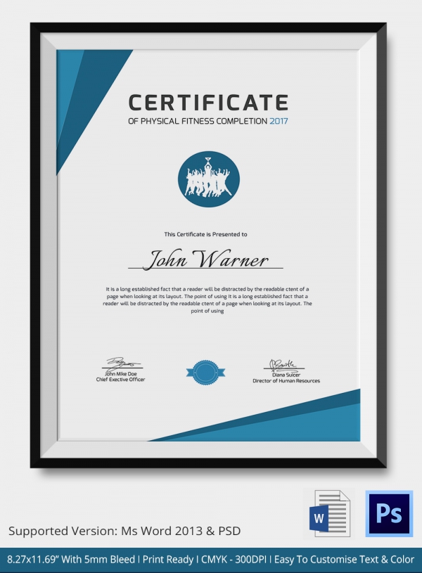 Sportsmanship Certificate Template 4+ Free Word, PDF Document Downloads