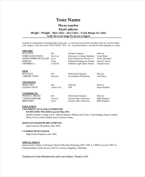 theater-resume-template-8-word-pdf-documents-download