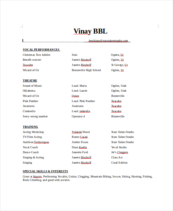 musical-theatre-resume-template