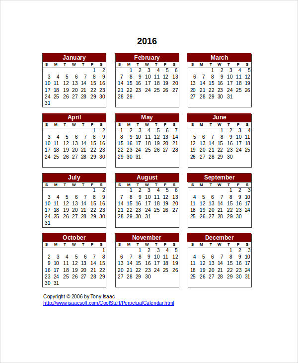 Perpetual Calendar - 11+ Free PDF, PSD Documents Download