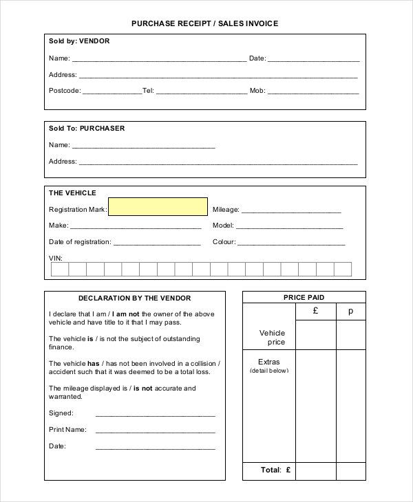 Receipt Templates For Retail Store