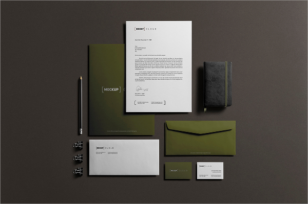 realistic stationery mock up design