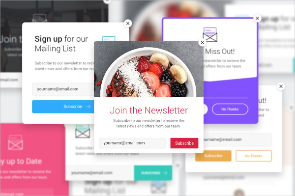 8 email list popup templates