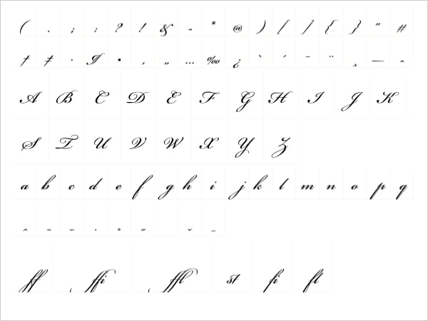 cursive style old english font