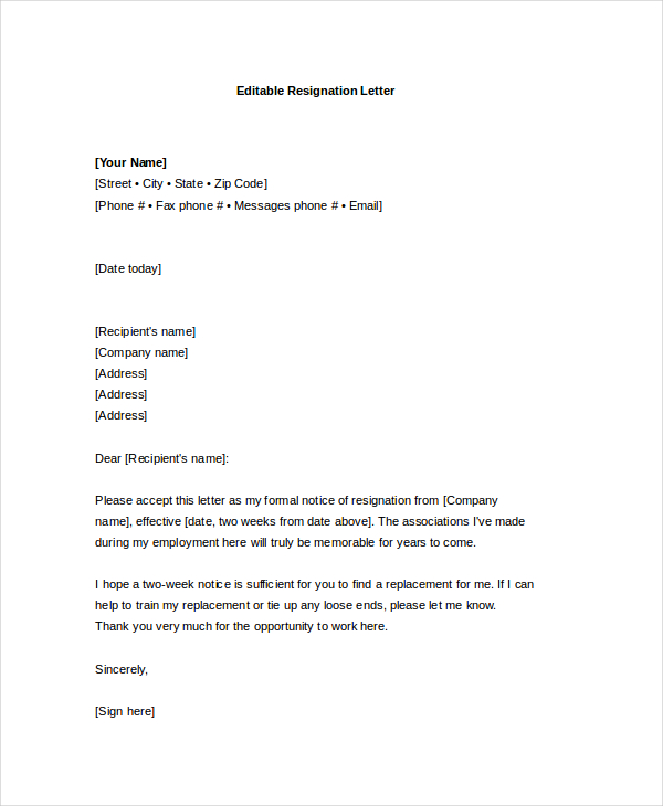 Resignation Letter - 22+ Free Word, PDF Documents Download