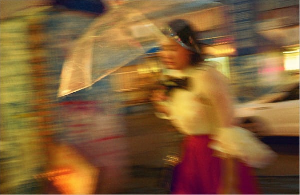 colorful street photograph with blur effect