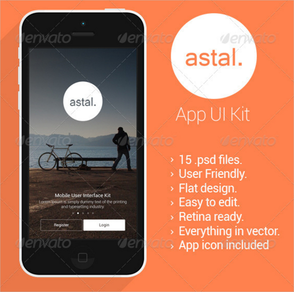 astal flat mobile ui design