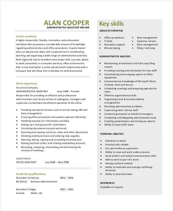 free-administrative-assistant-resume