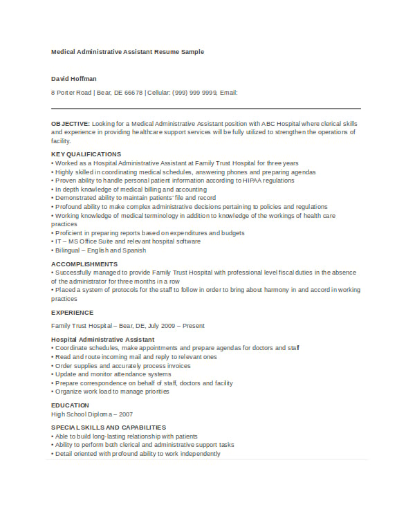 medical-administrative-assistant-resume