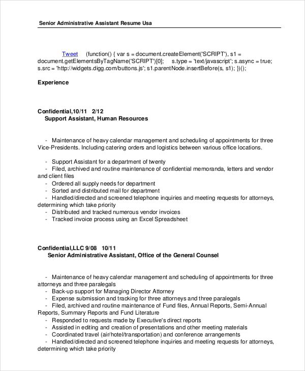 senior-administrative-assistant-resume