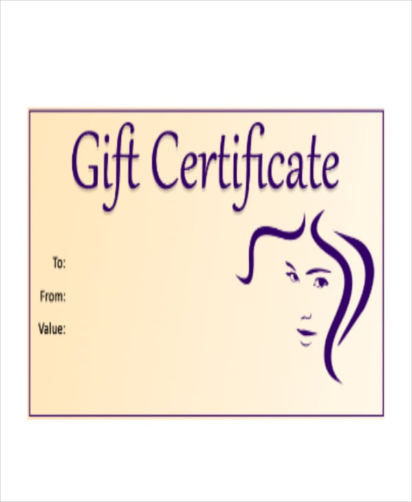 salon gift certificate template
