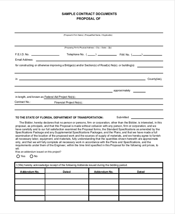 Proposal Template 8+ Free Word, PDF Document Downloads