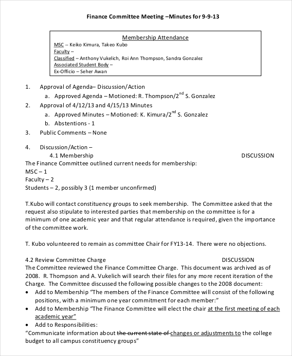 Meeting Minutes Template - 13+ Free Word, PDF, PSD ...