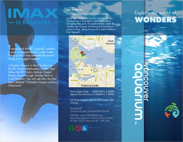 vancouver aquarium brochure