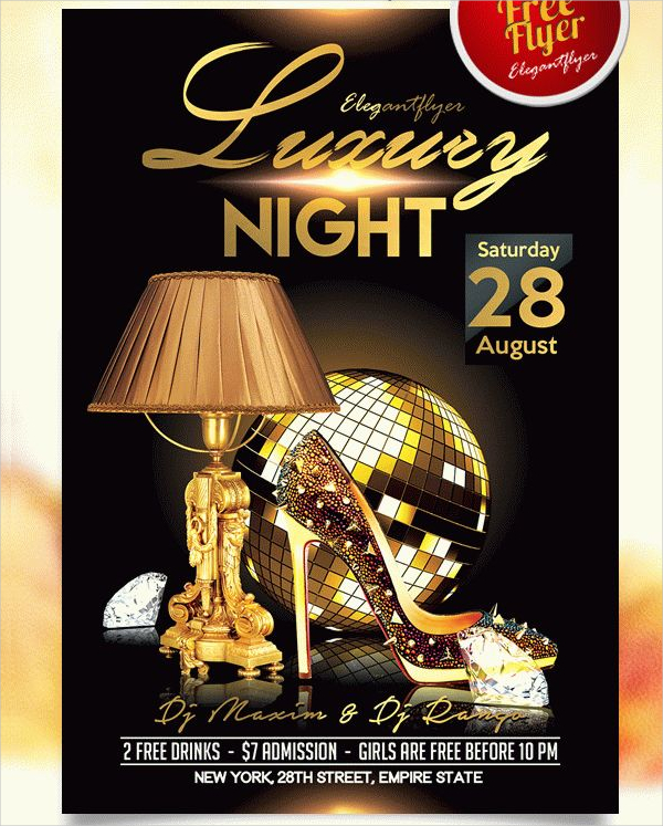 luxury night flyer psd template