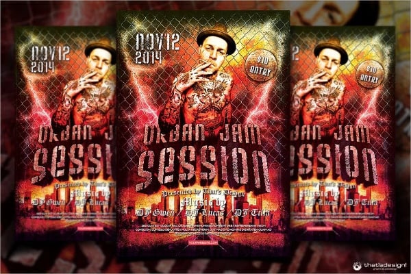 urban jam session flyer free template