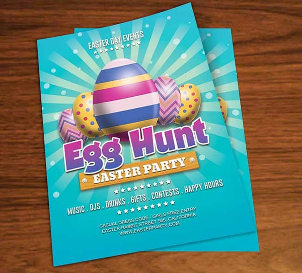 free easter egg hunt party flyer psd template