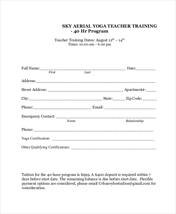yoga instructor certificate