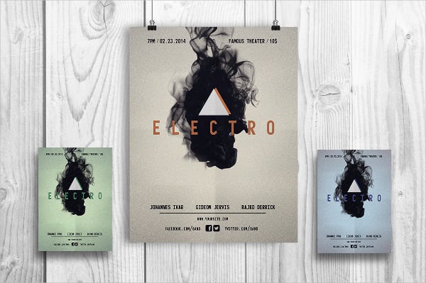electro music flyer template