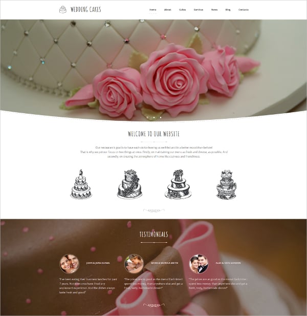 premium wedding cake moto cms website template