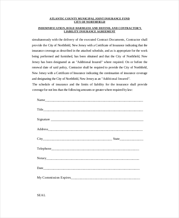 14+ Hold Harmless Agreements - Free Sample, Example ...