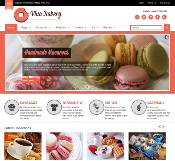 responsive cake party website template
