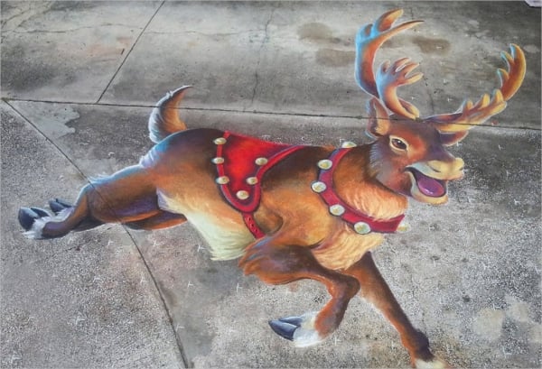 d chalked reindeer art