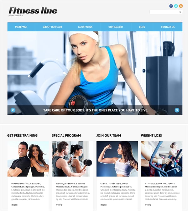 fitness club joomla website template