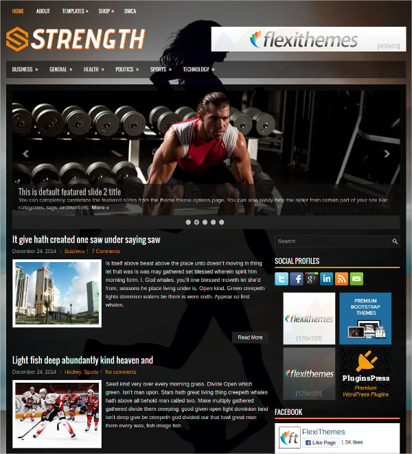 health fitness wordpress website theme