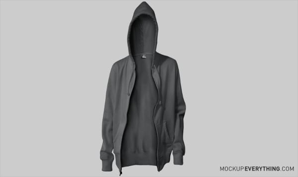 free zippered hoodie mockup template