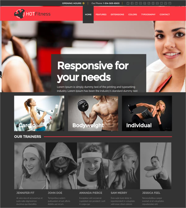 fitness studios gyms joomla website theme