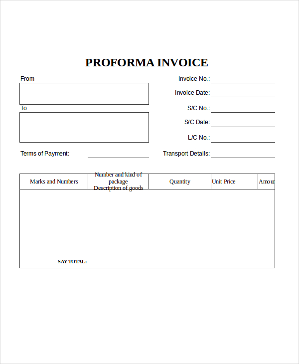 proforma invoice 19 free word excel pdf documents download free premium templates