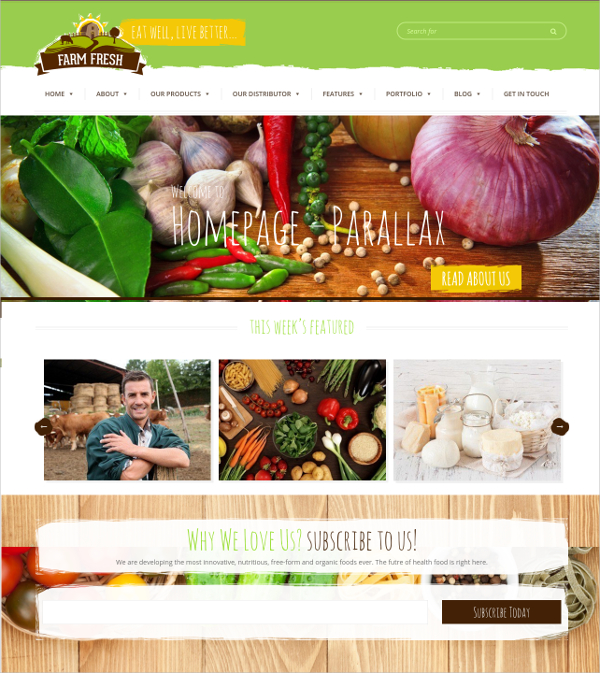 organic products website template