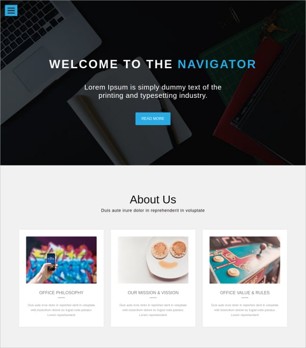 one page portfolio bootstrap website template
