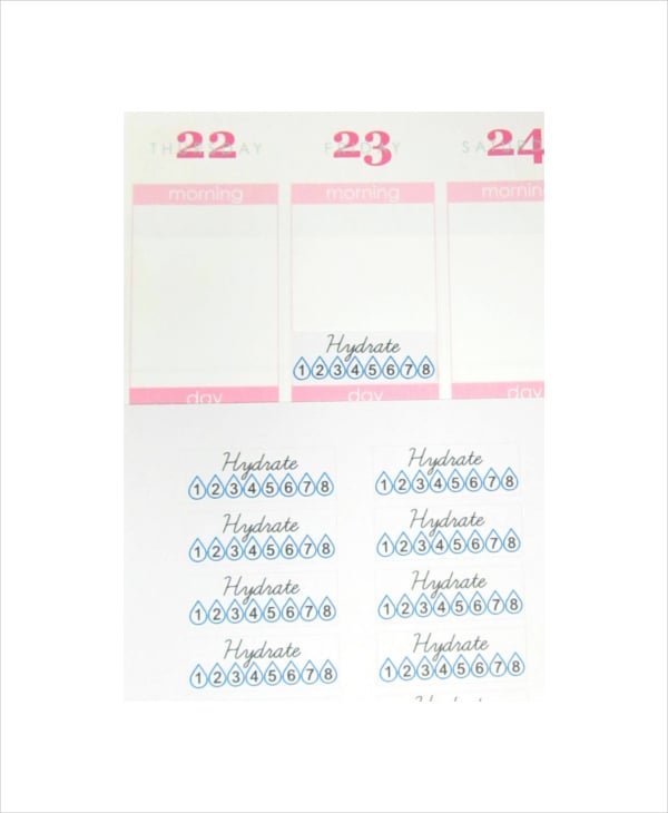 cute numbered daily planner