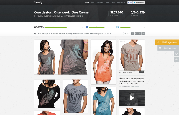 sevenly homepage campaign design