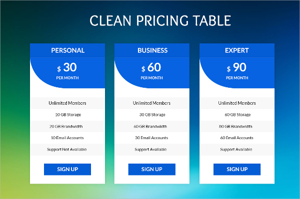 clean-pricing-tables