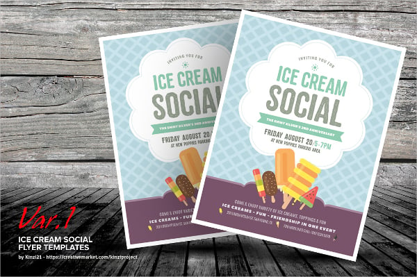 Ice Cream Social Flyer Template